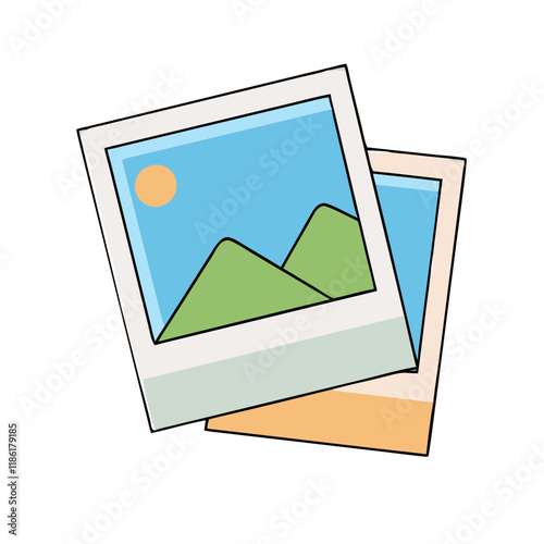 polaroid photo vector icon, national retro day vector illustration - simple illustration of polaroid photo perfect for logos, and national retro day vector-themed designs.