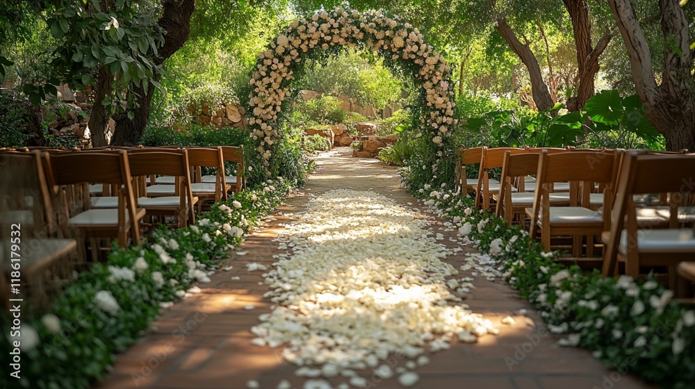 Wedding Ceremony with Floral Arch on the Beach Wedding Ceremony with Floral Arch on the Beach