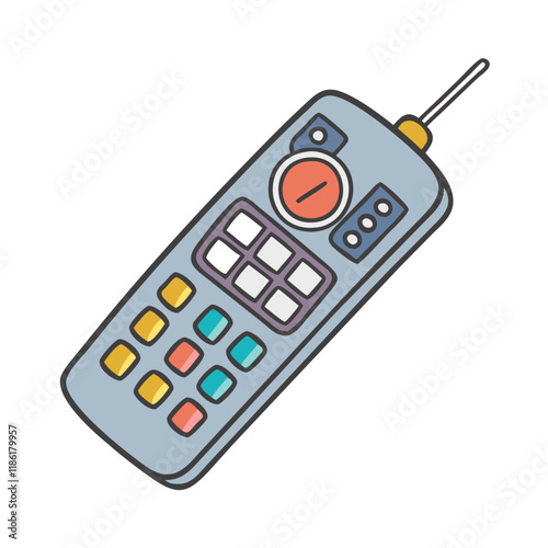 retro tv remote vector icon, national retro day vector illustration - simple illustration of retro tv remote perfect for logos, and national retro day vector-themed designs.