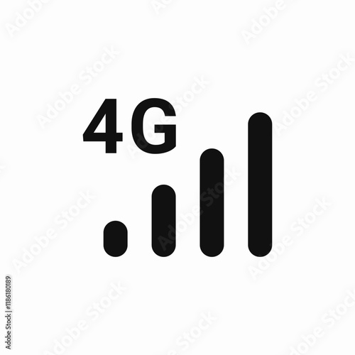 4g mobile network signal icon vector sign
