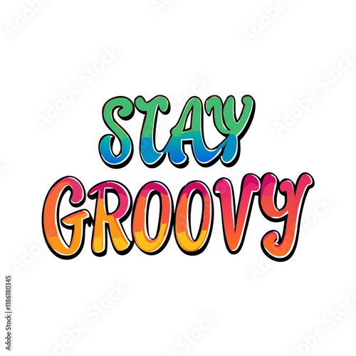  stay groovy text vector icon, national retro day vector illustration - simple illustration of stay groovy text perfect for logos, and national retro day vector-themed designs.