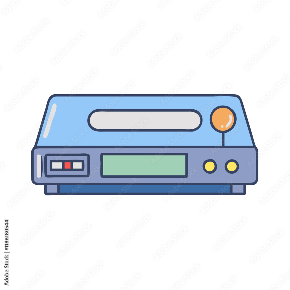 vhs player vector icon, national retro day vector illustration - simple illustration of vhs player perfect for logos, and national retro day vector-themed designs. vhs player vector icon, national retro day vector illustration - simple illustration of vhs player perfect for logos, and national retro day vector-themed designs.