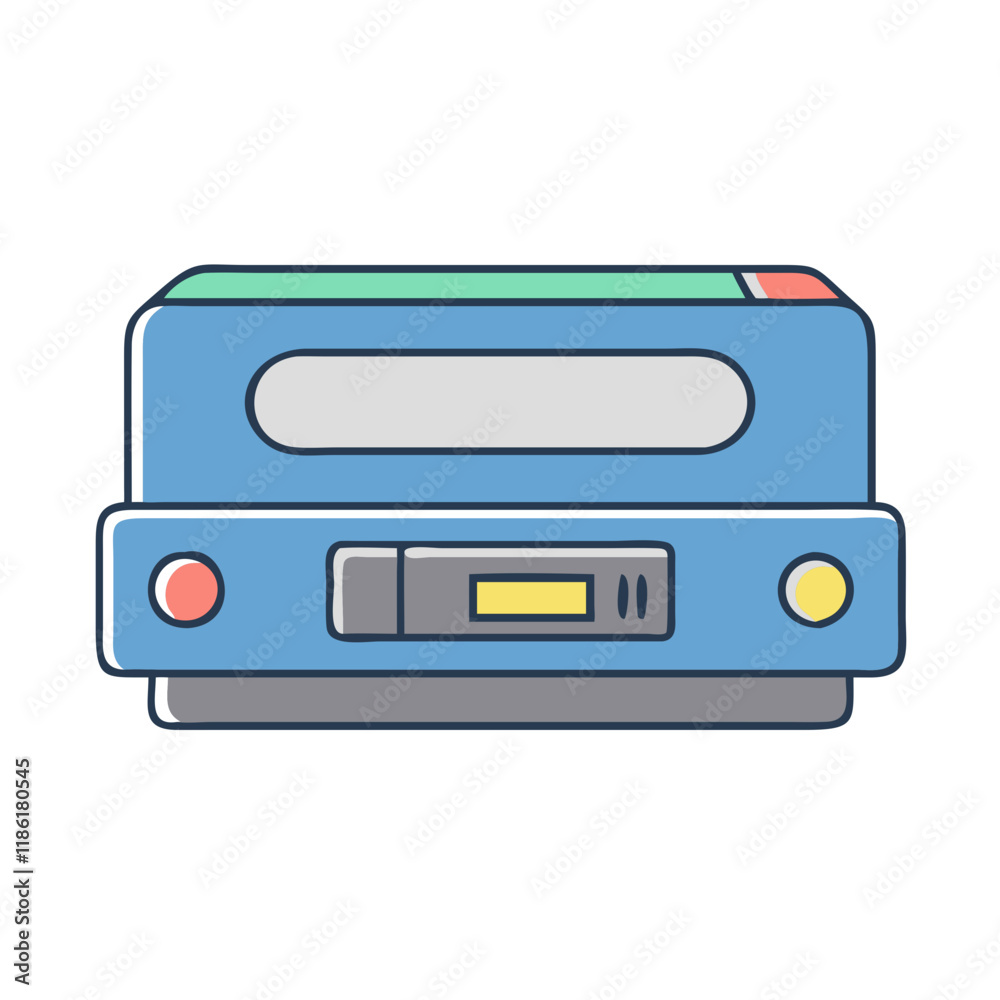 vhs player vector icon, national retro day vector illustration - simple illustration of vhs player perfect for logos, and national retro day vector-themed designs. vhs player vector icon, national retro day vector illustration - simple illustration of vhs player perfect for logos, and national retro day vector-themed designs.