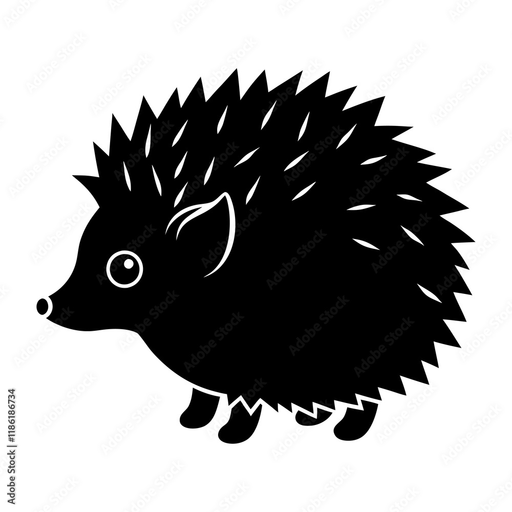 Hedgehog Silhouette vector illustration Hedgehog Silhouette vector illustration