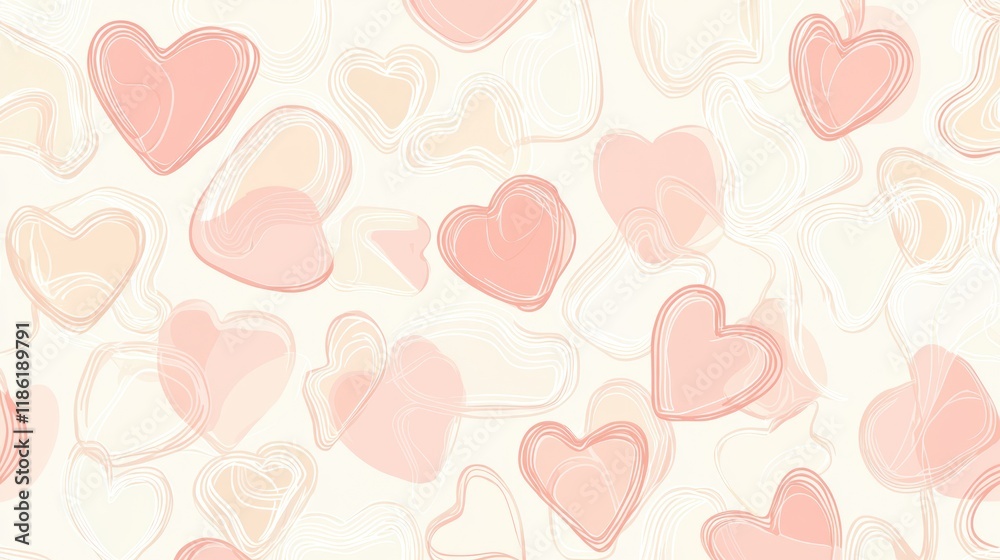 Abstract hearts pattern in soft pastel colors. Abstract hearts pattern in soft pastel colors.