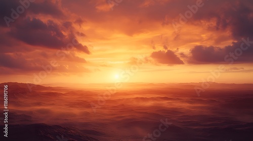 Majestic Sunset Serenity: Breathtaking Alpine Landscape