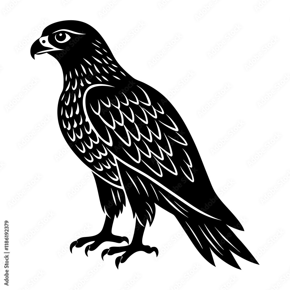 Obraz premium Hawk Silhouette vector illustration