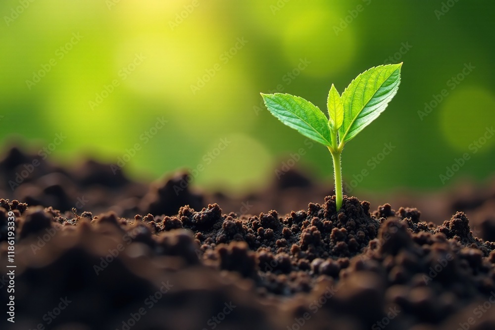 Soybean seeds in soil with tiny roots growing, landscape, agriculture, seeds Soybean seeds in soil with tiny roots growing, landscape, agriculture, seeds