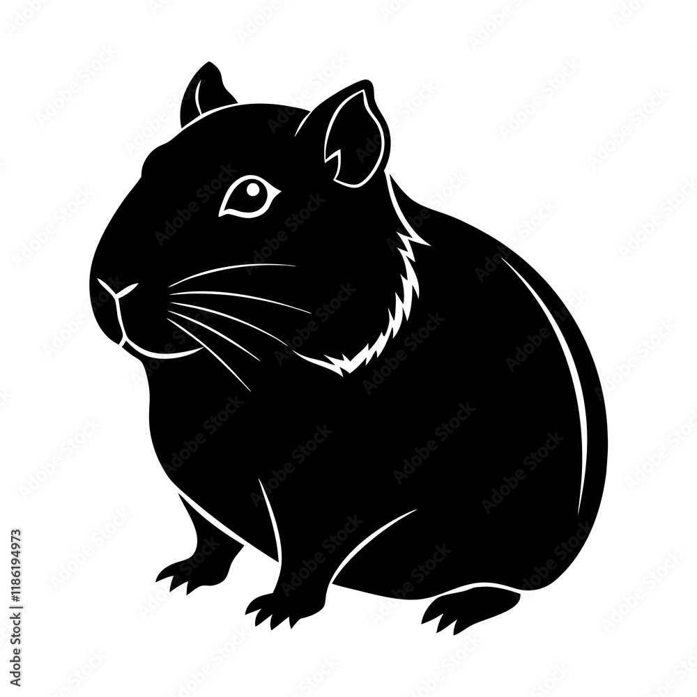 Fototapeta premium Hamster Silhouette vector illustration