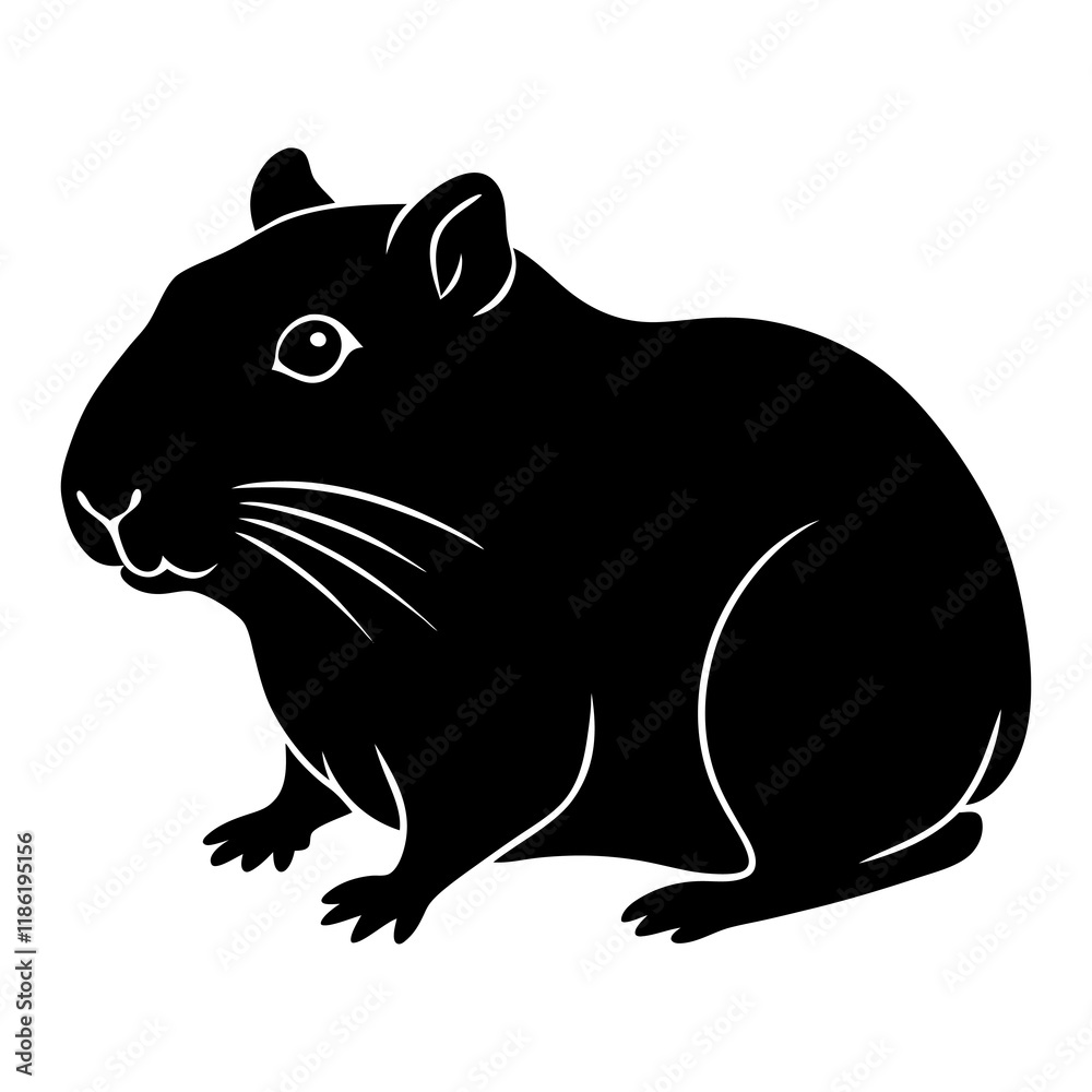 Fototapeta premium Hamster Silhouette vector illustration