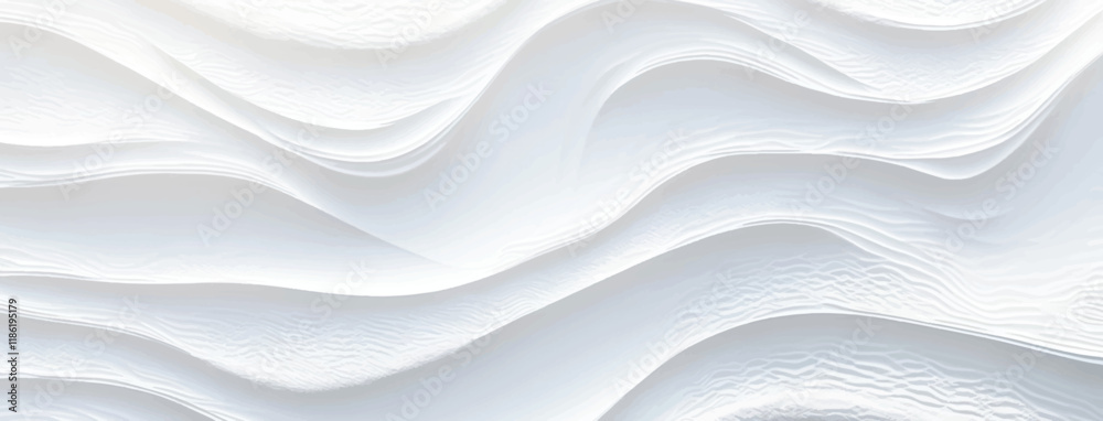 Obraz premium Wavy white abstract monochrome pattern. Vector illustration