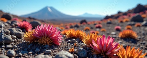 Dried Saponaria aetnensis on Etna's rocky outcrops, plant life, eolian landscape, etna volcano