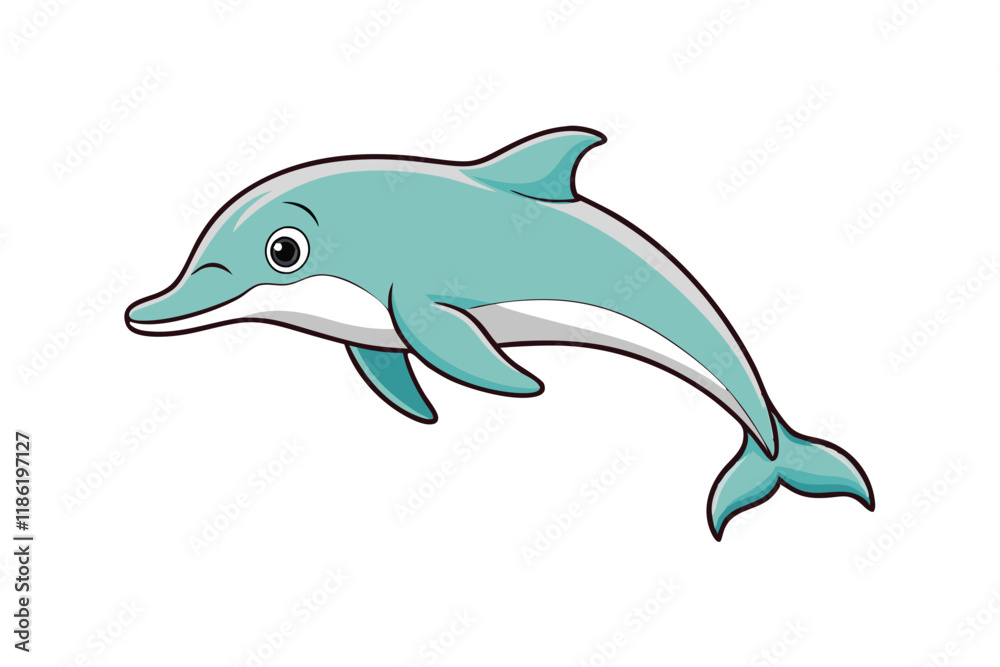 Minimalist Vector Illustration of a Dolphin Minimalist Vector Illustration of a Dolphin