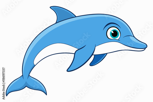 Minimalist Vector Illustration of a Dolphin