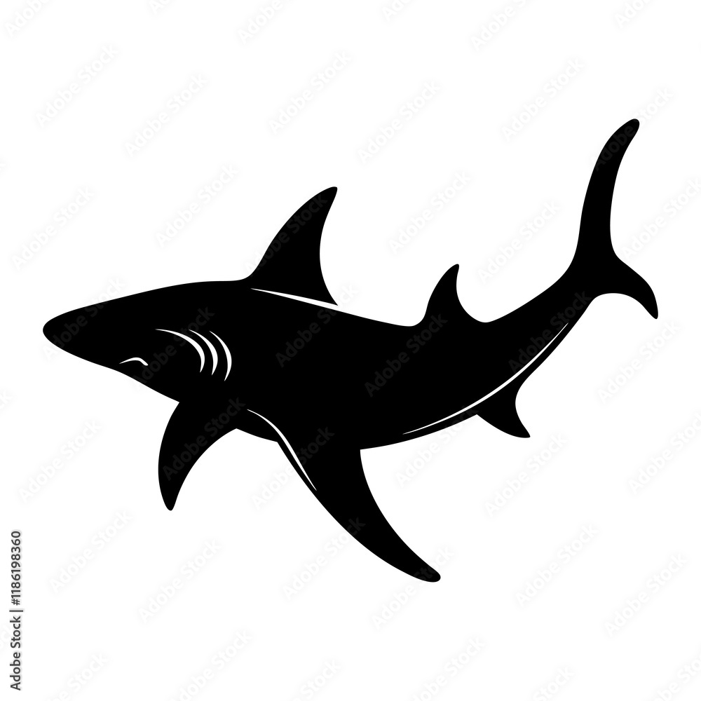 Obraz premium Hammerhead Shark Silhouette vector illustration