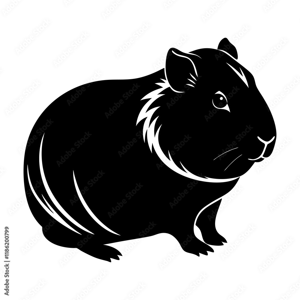Obraz premium Guinea Pig Silhouette vector illustration