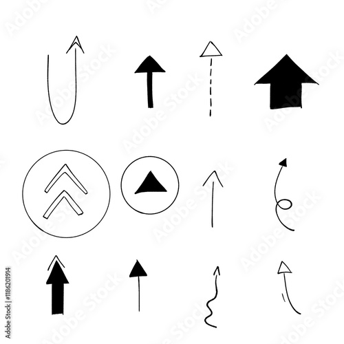 set of arrows on png background.