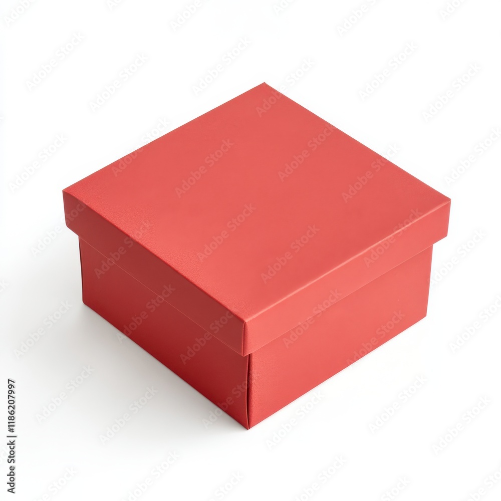 Red gift box isolated on white background, cutout Red gift box isolated on white background, cutout