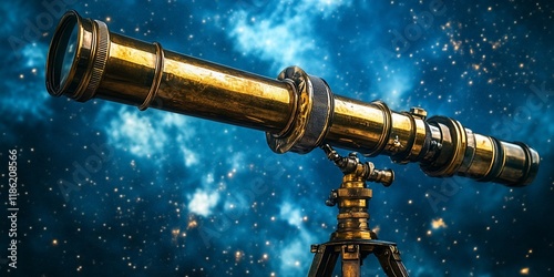 Wallpaper Mural Antique telescope, night sky, stars, cosmic exploration, science education Torontodigital.ca