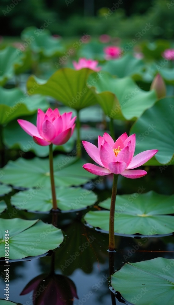 Water lily field with stunning pink blooms and ripples, serene, lotus, ponds Water lily field with stunning pink blooms and ripples, serene, lotus, ponds