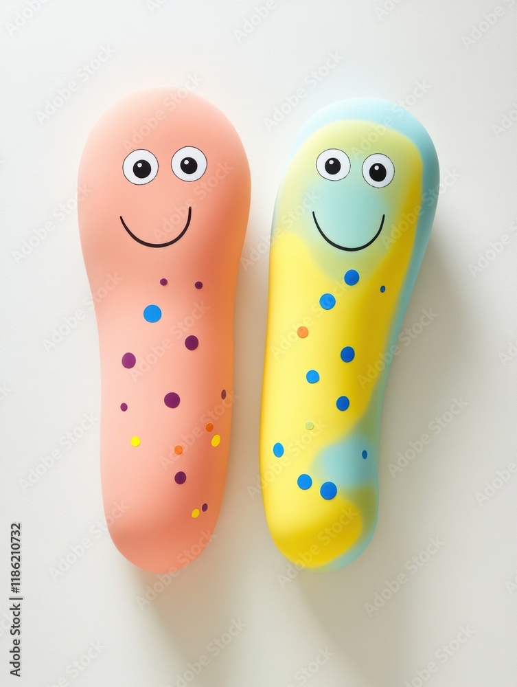 Cheerful and bright microbes with eyes and smiles bring joy and fun to science learning and exploration in a friendly design. Generative AI Cheerful and bright microbes with eyes and smiles bring joy and fun to science learning and exploration in a friendly design. Generative AI