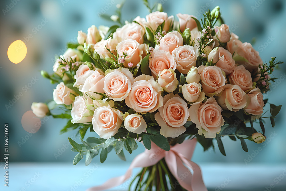 Luxurious bouquet, greeting card.
