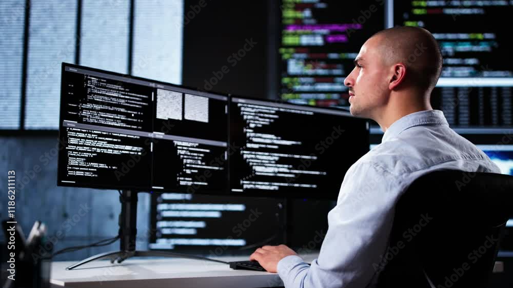 Web Developer Coding On Computer