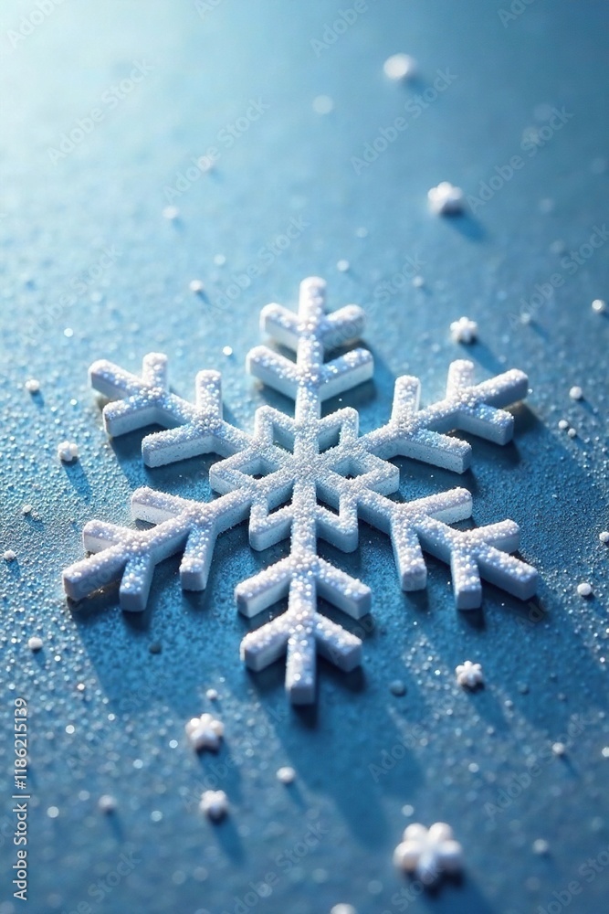 Glittering white snowflake on a metallic surface, glitter, frosty, modern Glittering white snowflake on a metallic surface, glitter, frosty, modern