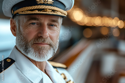 Ship captain in uniform, naval portrait