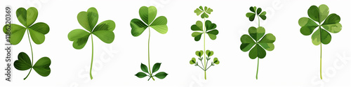 Banner for St. Patrick's Day: honoring the patron of beer festivities. Clover leaves on a white canvas. photo