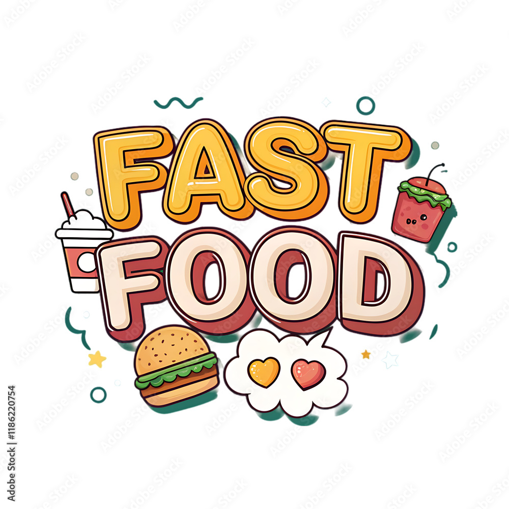 Fototapeta premium Fast food text effect