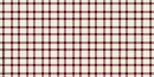 Tattersall background texture plaid, deluxe textile fabric vector. Purchase pattern seamless check tartan in antique white and red colors.
