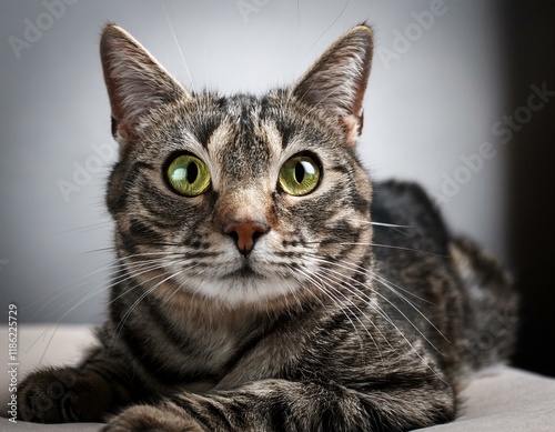 grey tabby cat, AI generated
