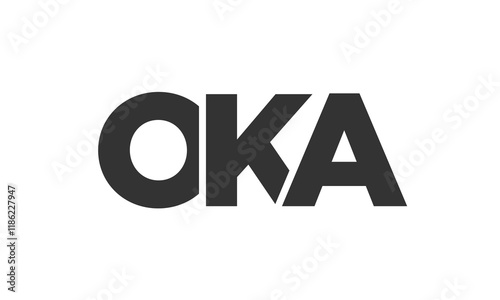 OKA logo design template with strong and modern bold text. Initial based vector logotype featuring simple and minimal typography. Trendy company identity.