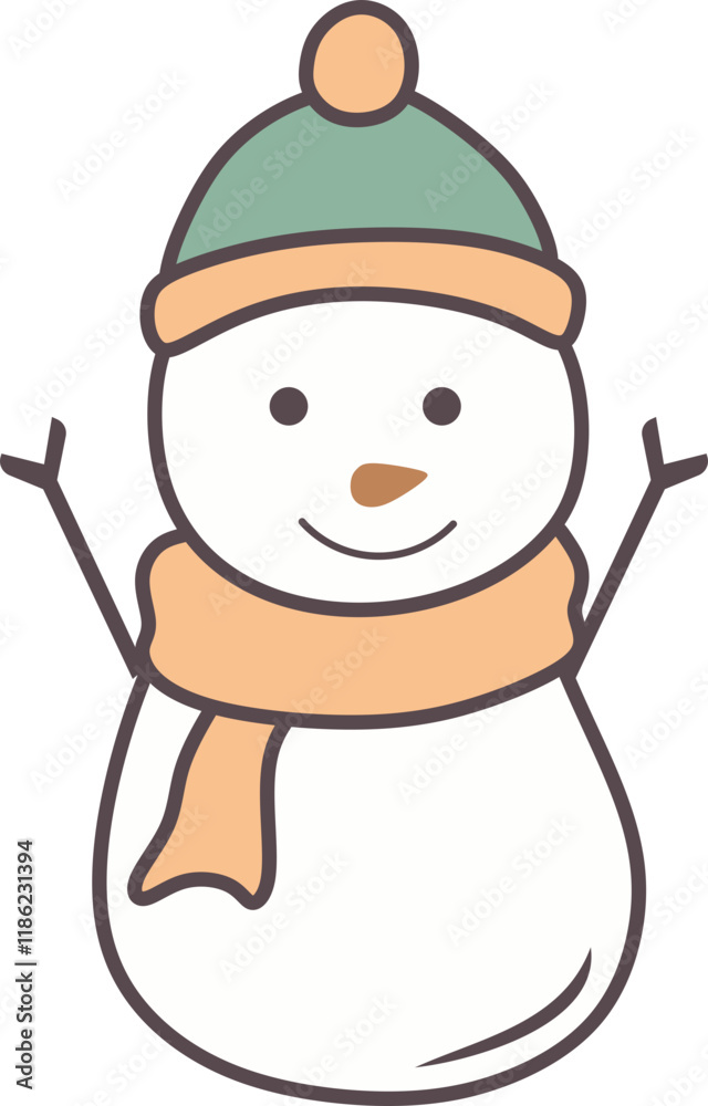 Naklejka premium Christmas Snowman