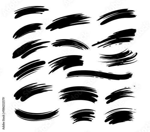 Set of hand drawn ink splashes, set of grunge elements	