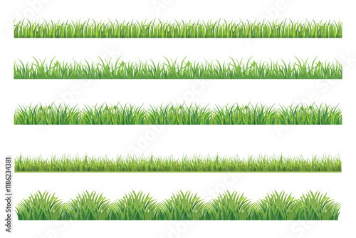 Green Grass Isolated white background