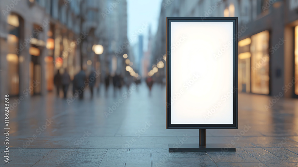 blank digital kiosk stands on busy street, inviting attention blank digital kiosk stands on busy street, inviting attention