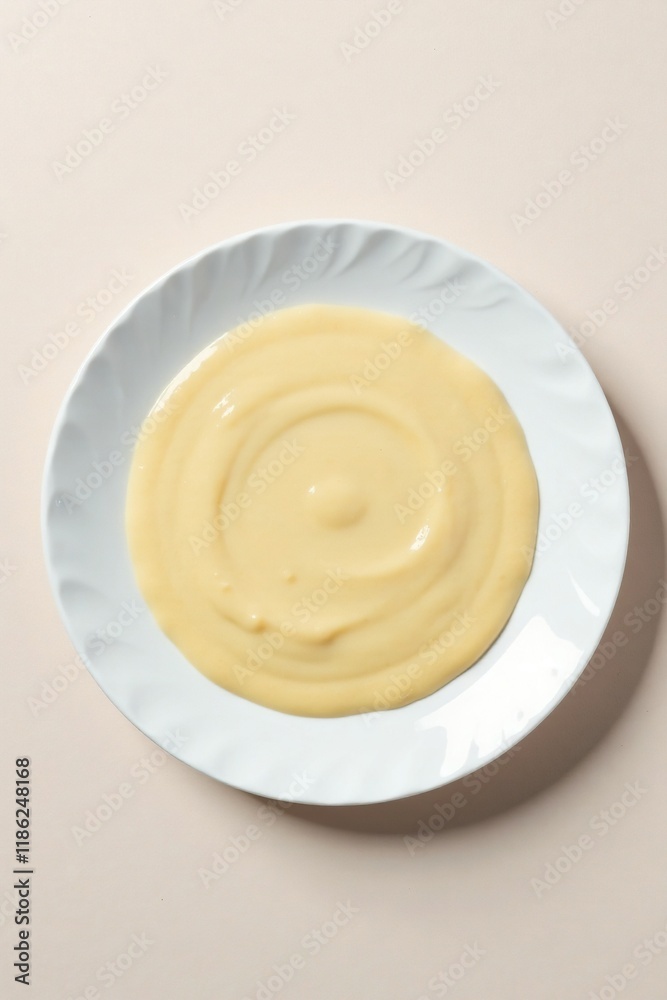 Simple white plate against a neutral background, clean, neutral, simple Simple white plate against a neutral background, clean, neutral, simple
