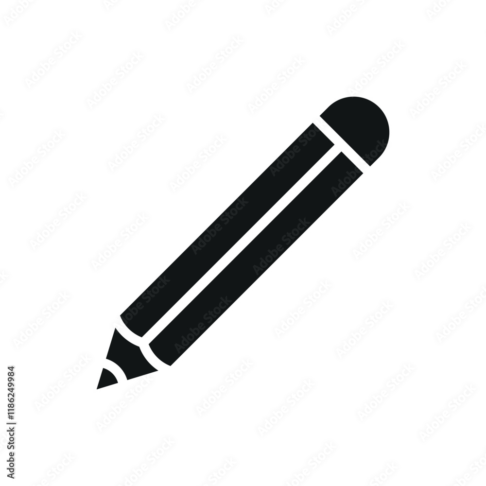Pencil icon with a playful and colorful look, perfect for adding charm to school, hobby, or illustration-themed design Pencil icon with a playful and colorful look, perfect for adding charm to school, hobby, or illustration-themed design