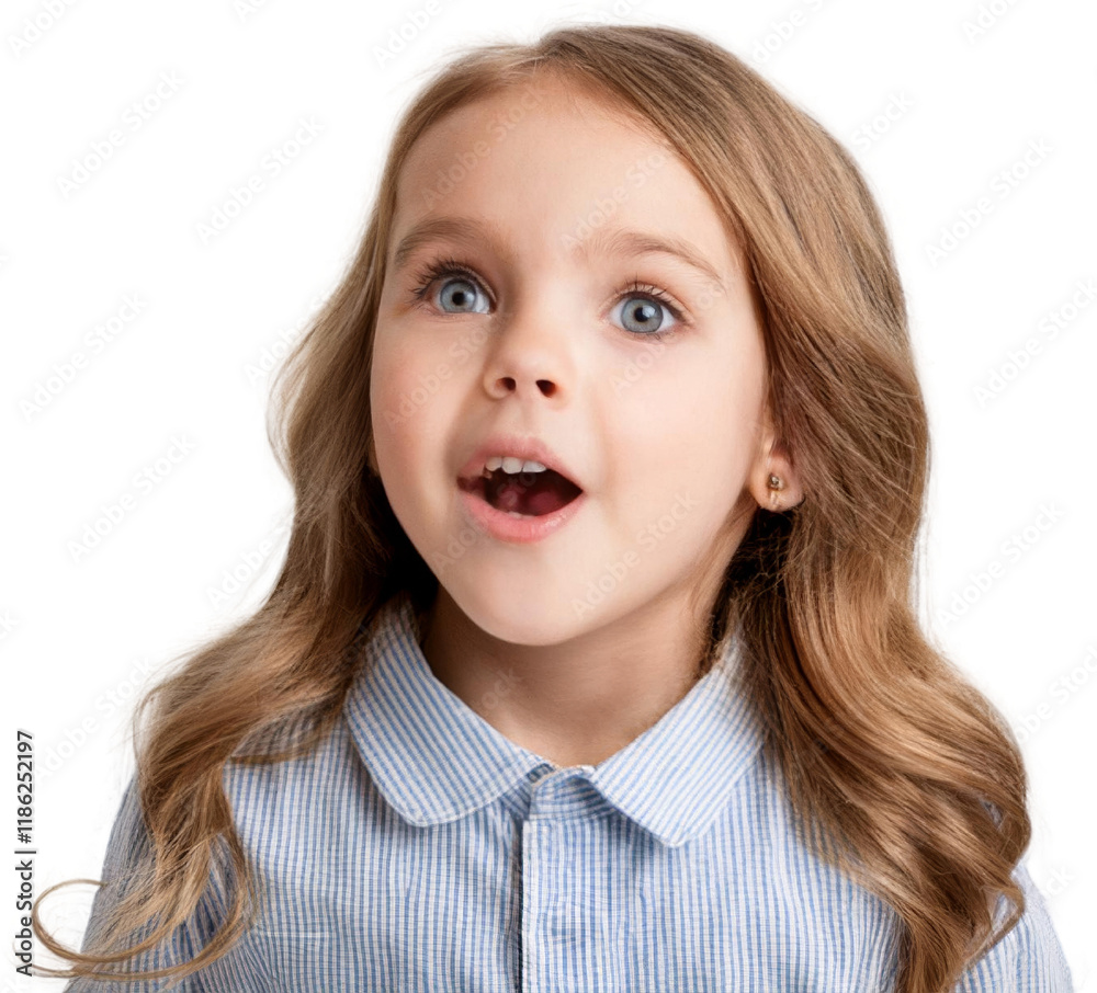 Adorable Little Girl with Blonde Hair Surprised Expression Close Up Portrait Adorable Little Girl with Blonde Hair Surprised Expression Close Up Portrait