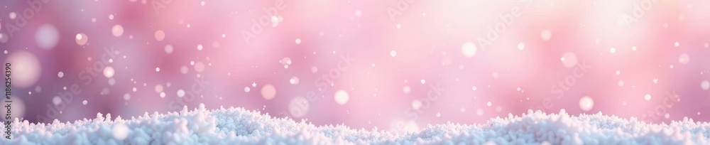 Snowflakes falling on a pale pink winter backdrop with a subtle gradient, snowy landscape, gradient Snowflakes falling on a pale pink winter backdrop with a subtle gradient, snowy landscape, gradient