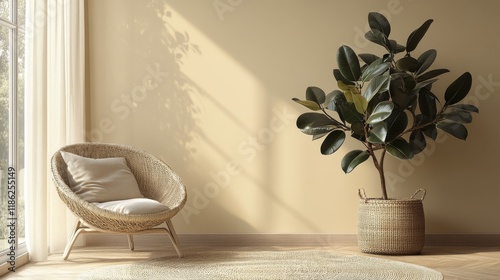 Indoor plants in a sunlit room with large windows and wooden flooring showcas...