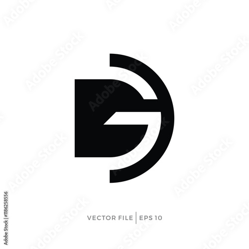 initial letter DG GD logo design