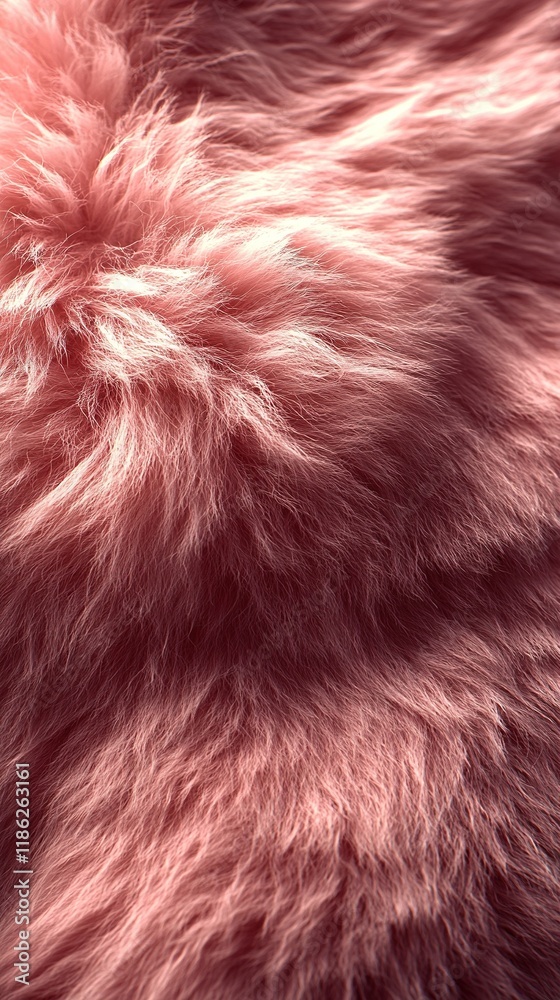 Naklejka premium Soft pink fluffy texture with detailed fur pattern and gentle lighting, perfect for cozy and warm design inspirations