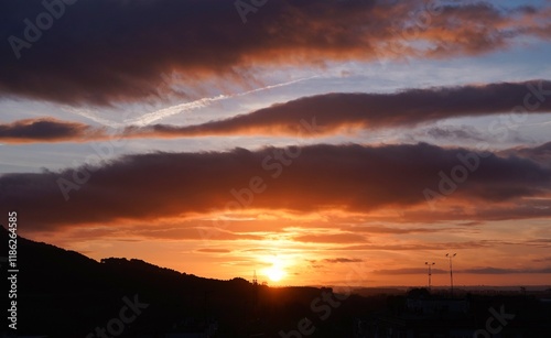 sunset in the city