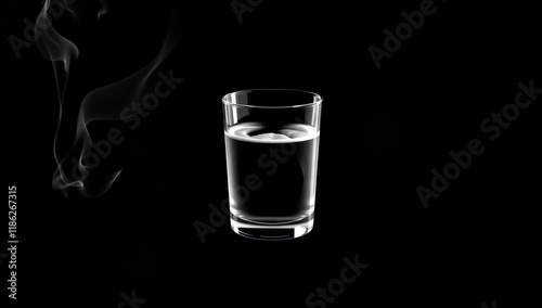 red wine in wine glass on black background. Generative AI