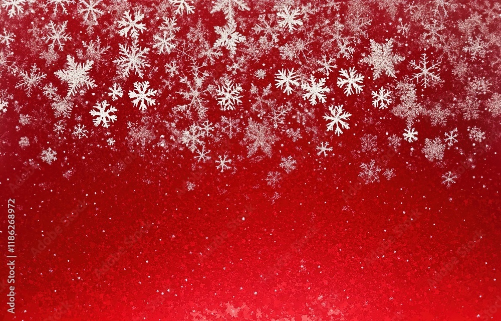 Red background with snowflakes, Christmas, New Year, festive atmosphere, white and red gradient Red background with snowflakes, Christmas, New Year, festive atmosphere, white and red gradient