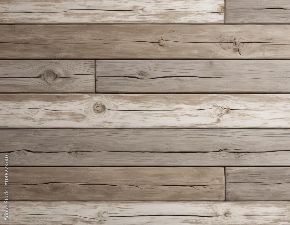 Naklejka premium Rustic Weathered Wood Texture: Brown and Gray Reclaimed Wooden Planks Background