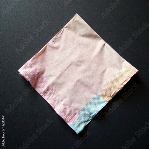 Napkin with subtle creases on dark background flat lay, papers, napkin photo